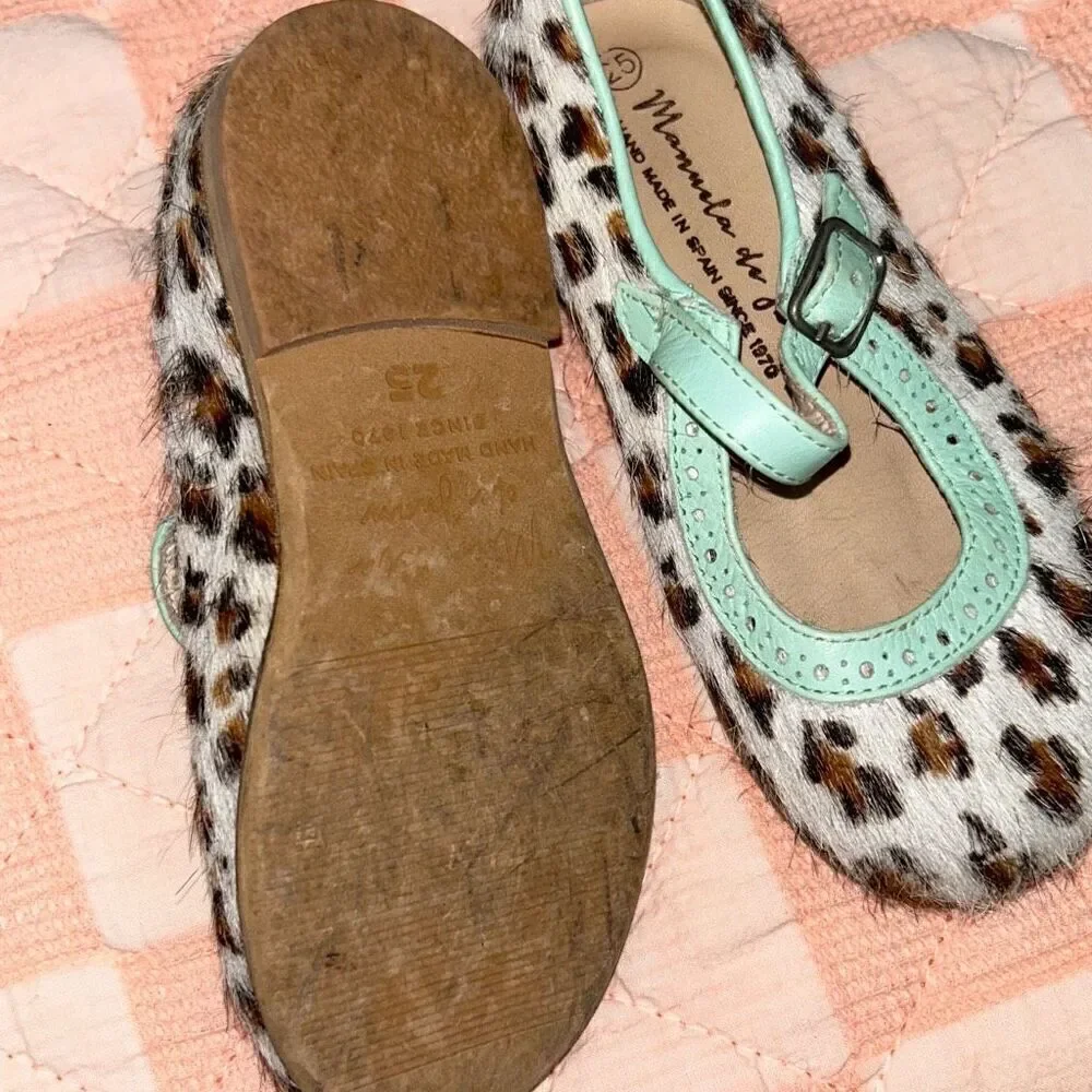 Manuela de Juan fur leopard Mary Jane sz 25
